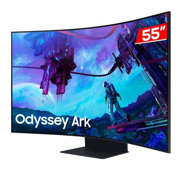 Monitor Samsung Odyssey ARK 2nd Gen, 55 Pol. VA Curvo, UHD 4K, 1ms, 165Hz, FreeSync Premium PRO