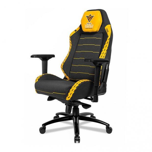 Cadeira Gamer Pichau Free Fire World Series, Espuma Moldada, Braco 4D, Preto e Amarelo, PG-FFWWS-BY
